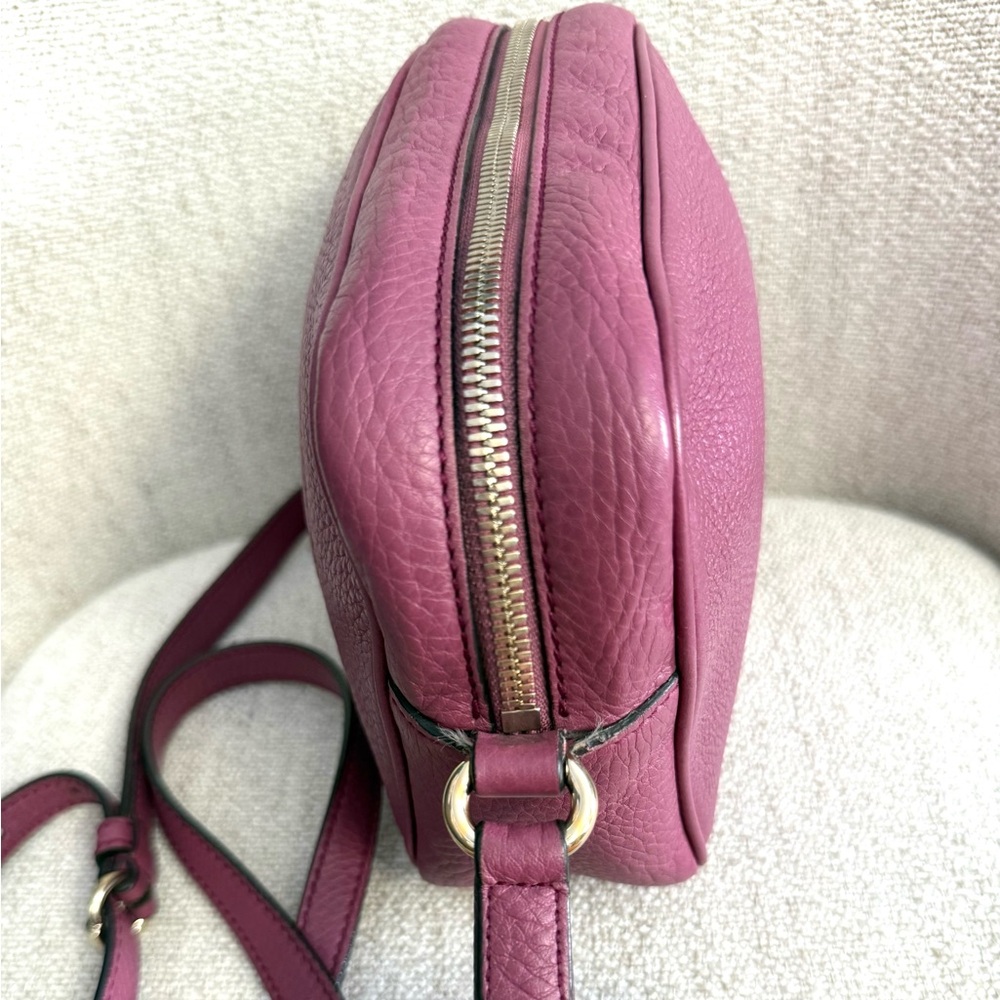 Authentic Gucci Soho Small Leather crossbody Disco bag dusty pink purple - Picture 8 of 16